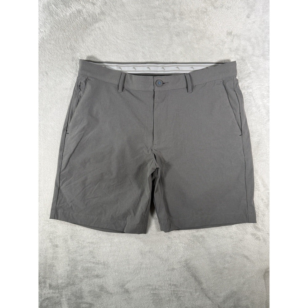 Tommy Bahama Shorts Men's 34 Grey Nylon Blend Ripstop Golf 8" Chino